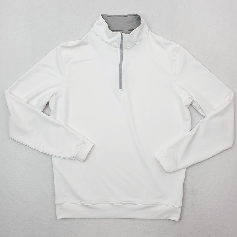 Peter Millar Quarter Zip Pullover Mens Small White Golf Performance Stretch Top